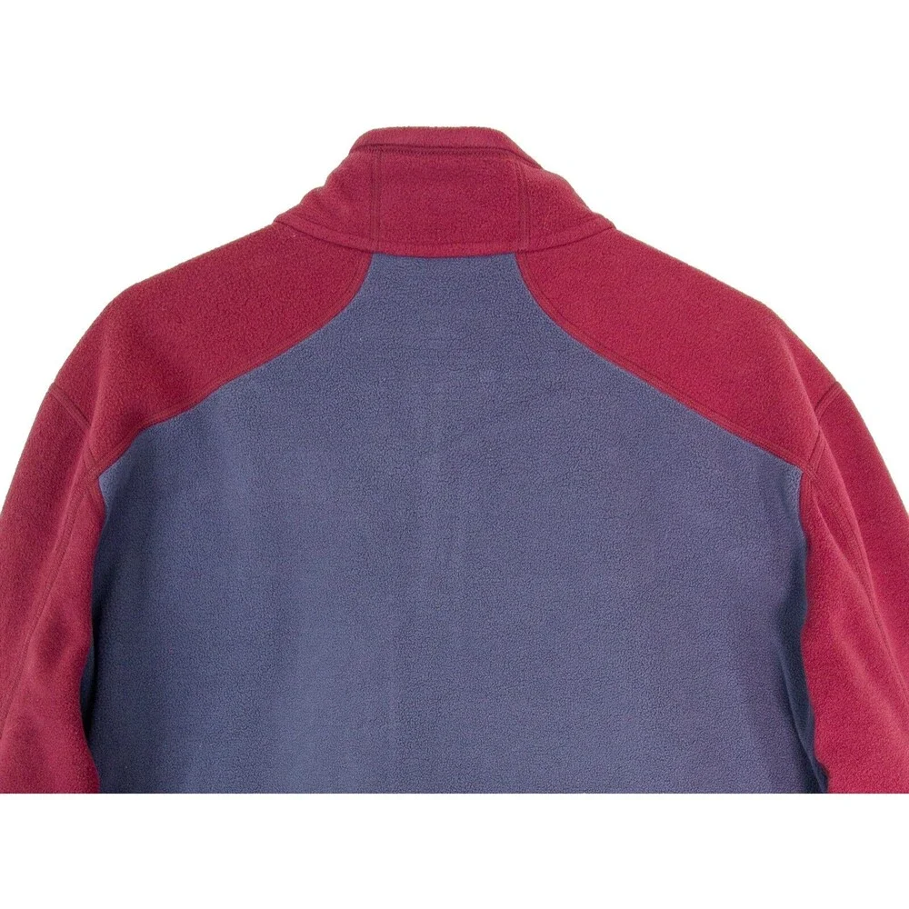 LL Bean Full Zip Fleece Jacket Mock Neck Men's Size XL Burgundy Gray